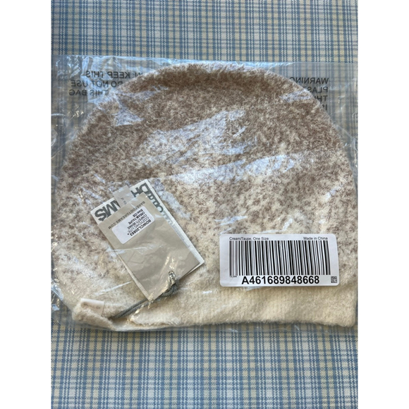 NWT Barefoot Dreams Confetti Beanie One Size Cream Taupe